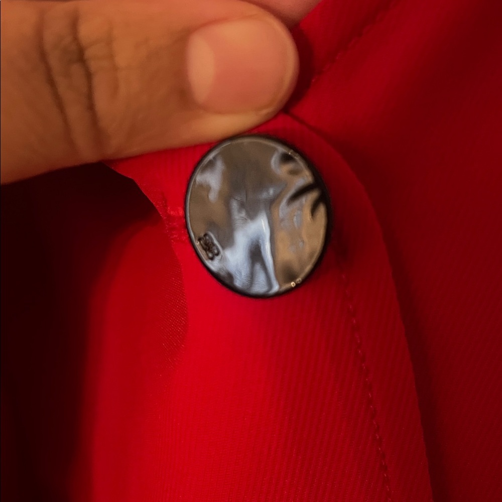 NWT Ganni Twill Mini Elegant Red Button-Down Dresa - Picture 9 of 13